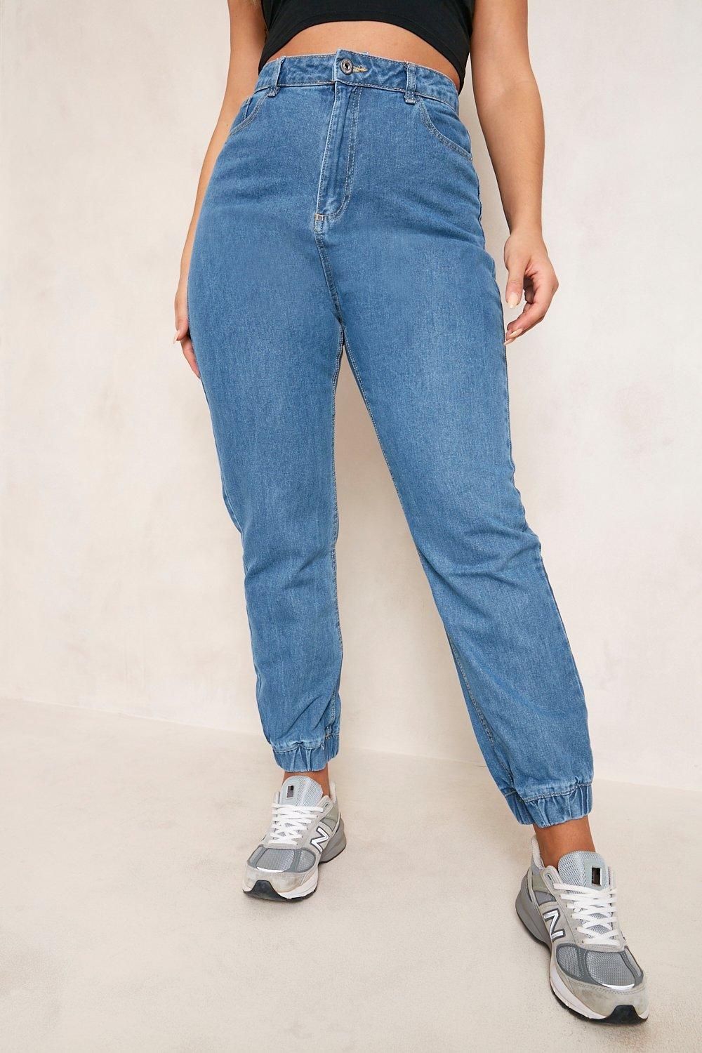 Womens denim best sale cuffed joggers